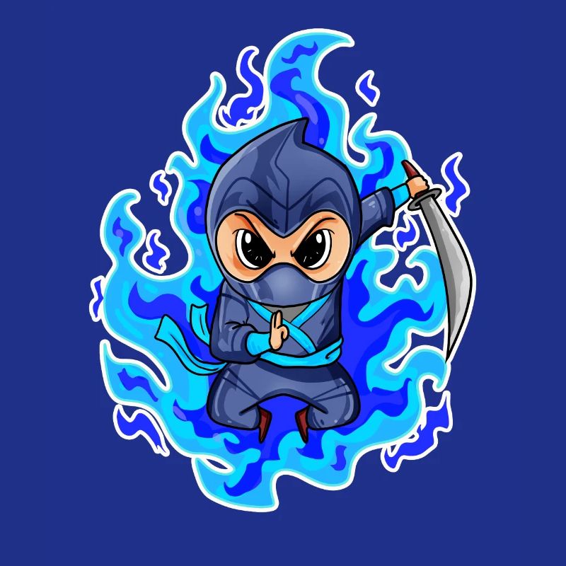Ninja Motif Fire Blue