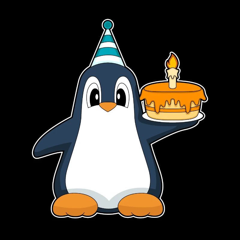 Gâteau à la bougie d’anniversaire pingouin