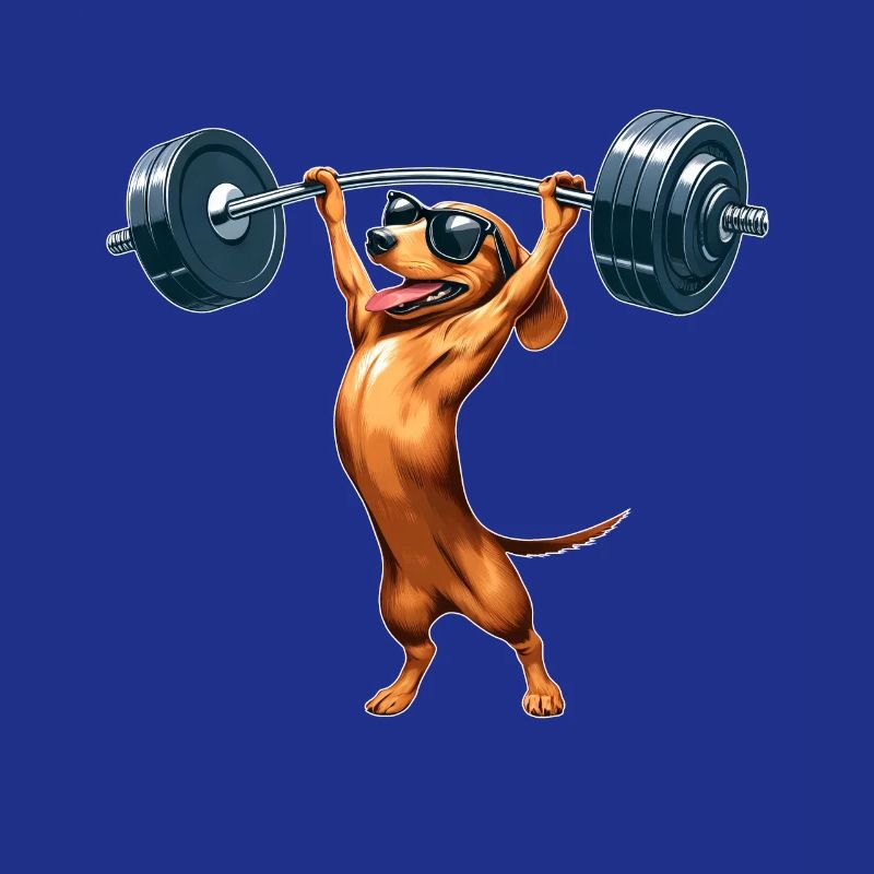 Dachshund with Dumbbell Workout Strong Training