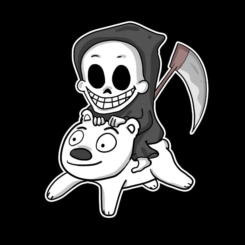 Grim Reaper Polar Bear Motif