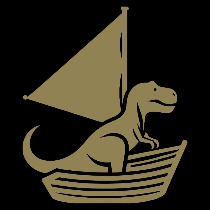 Cooler Sommer Segelboot T-Rex Silhouette