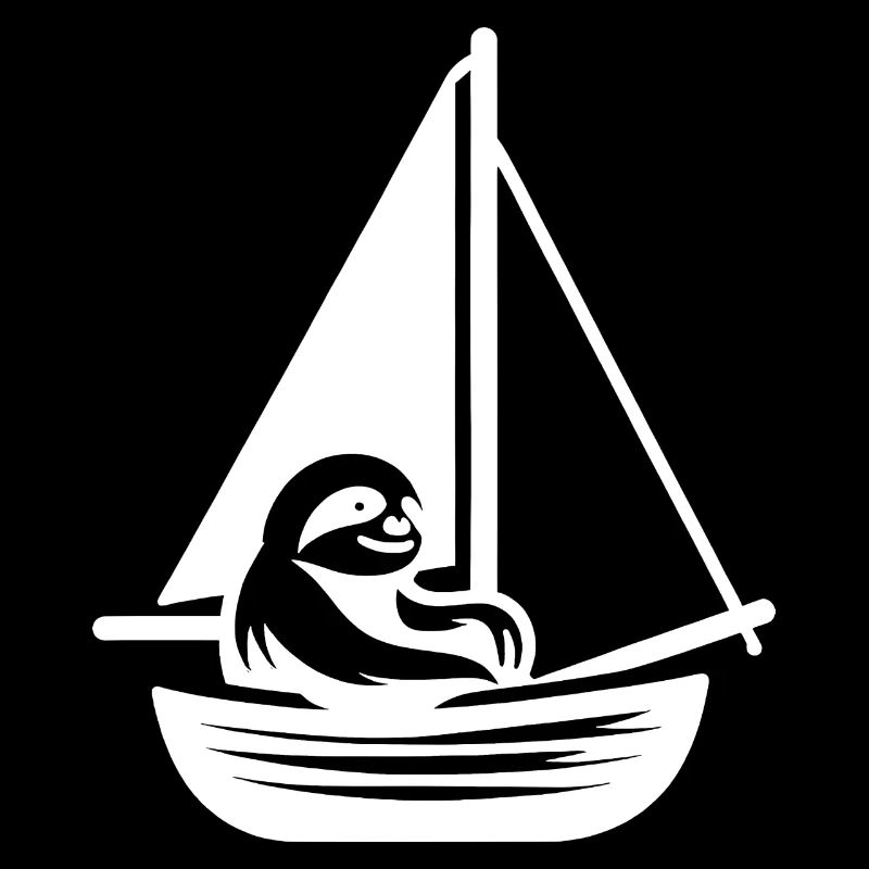 Summer Sailing Sloth Silhouette Cool