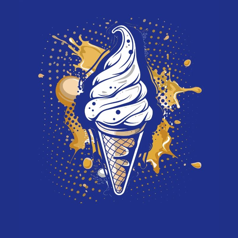 Cornet de crème glacée Éclaboussures de couleur
