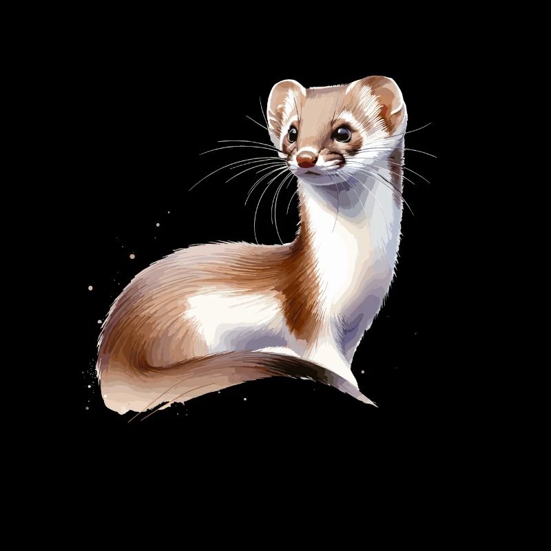 Watercolor Mouse Weasel