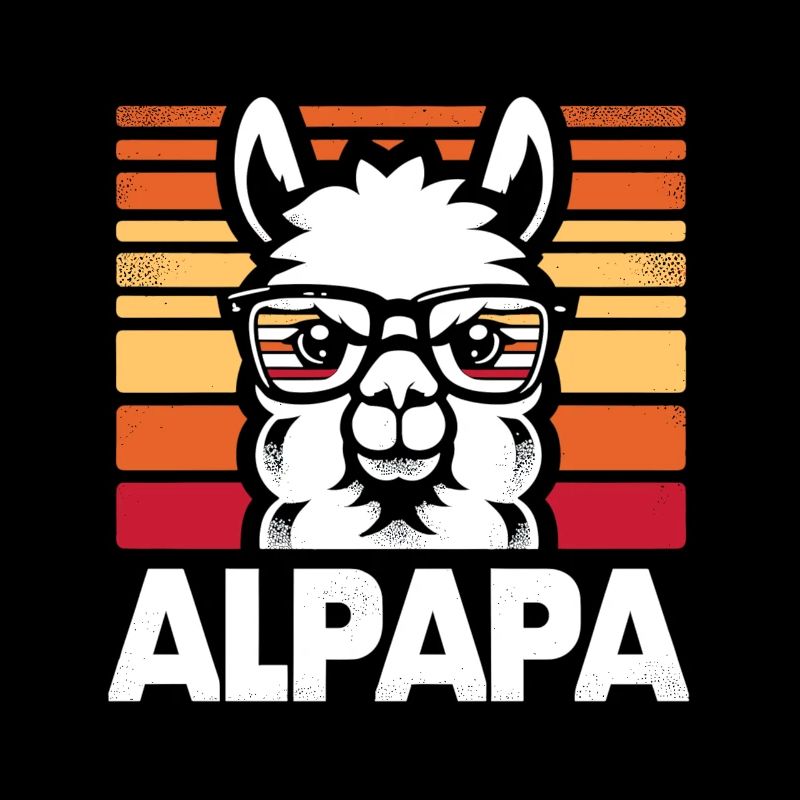 Alpaga rétro avec lunettes