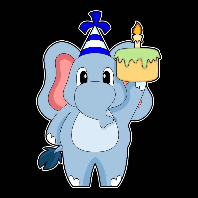 Gâteau aux bougies d’anniversaire éléphant