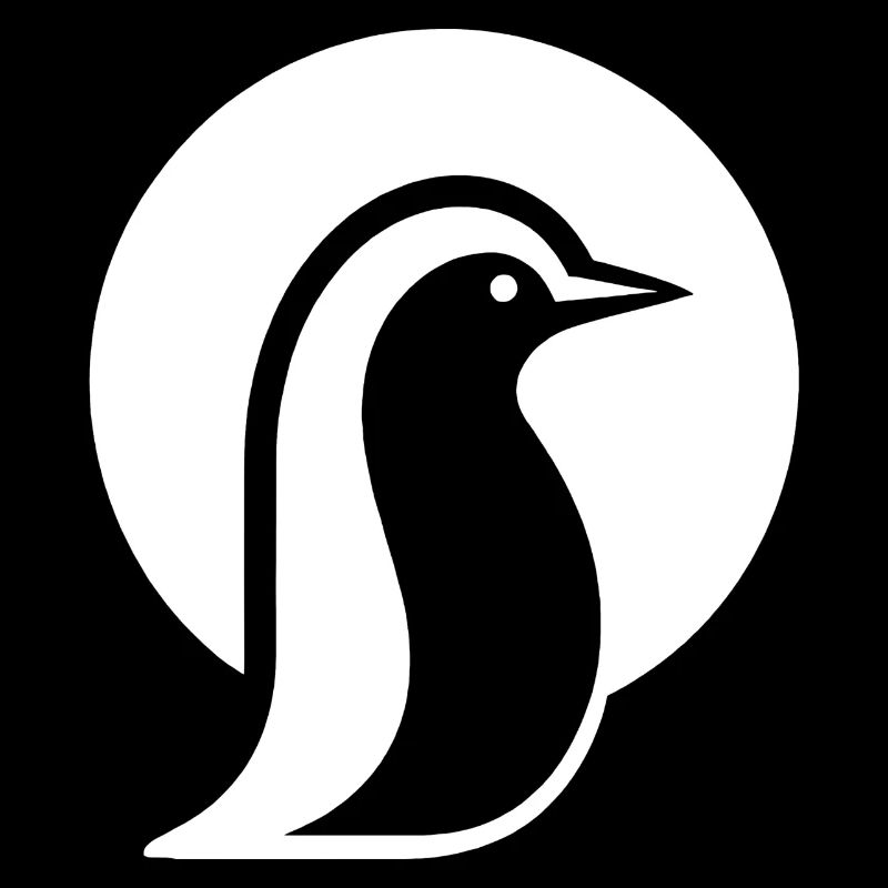 Silhouette pingouin au pôle Sud minimaliste