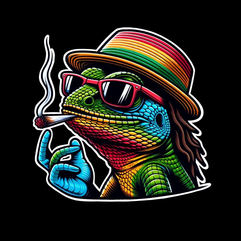 Lizard Smoking Cannabis