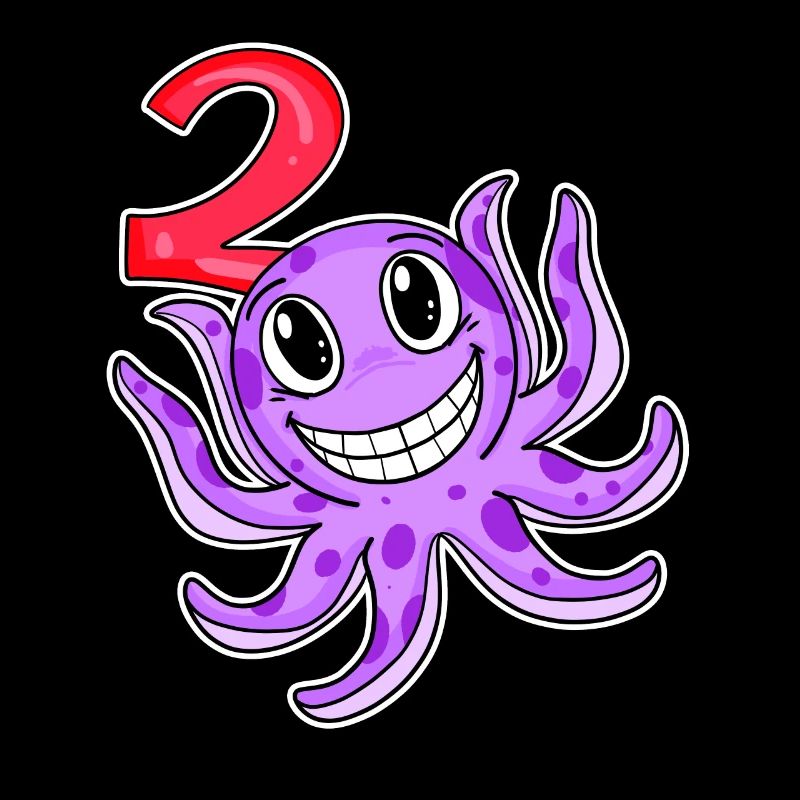 Motif 2e anniversaire Octopus - Deux ans