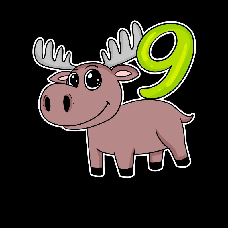 9e anniversaire motif orignal - neuf ans