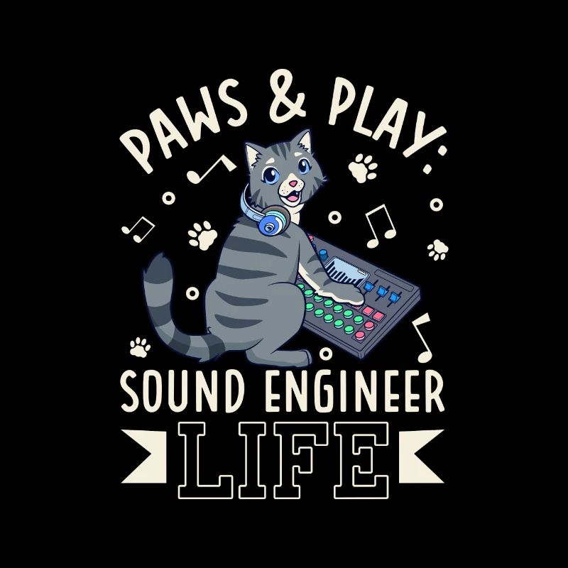 Cat at the Mixer - Sound Engineer
