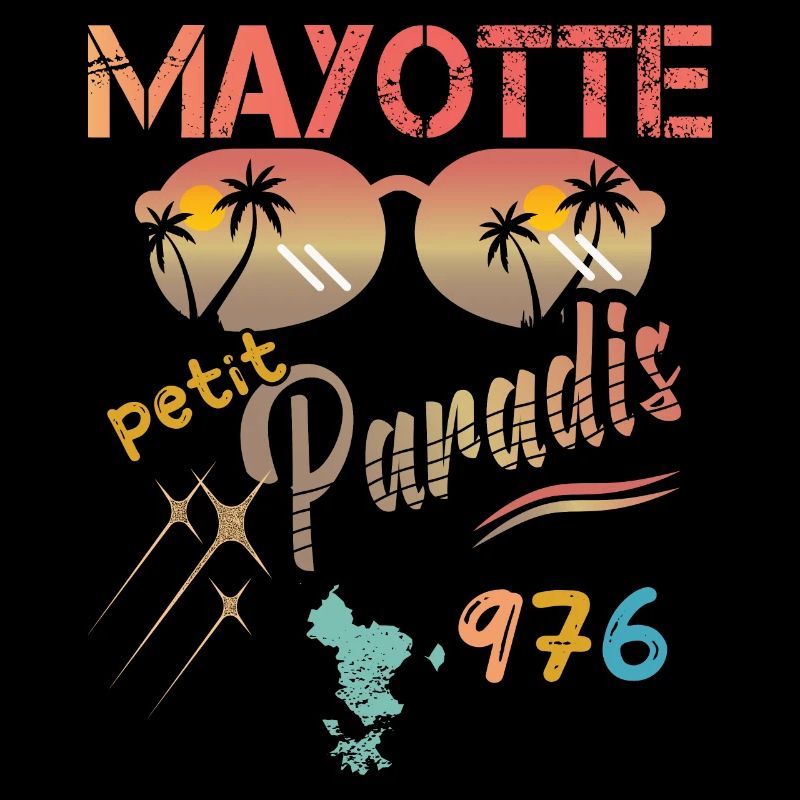 gift idea graphic design map of Mayotte 976