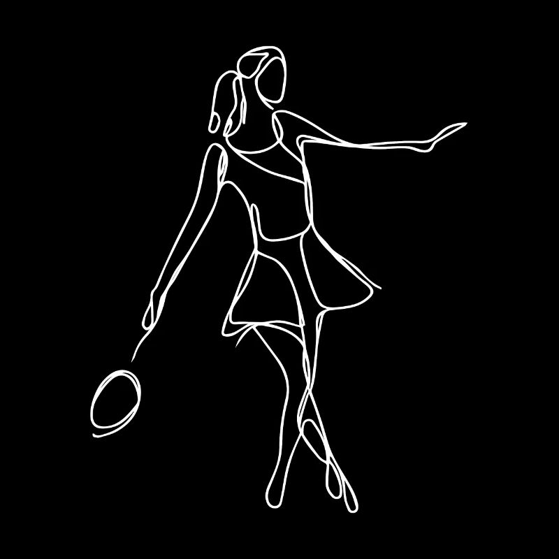 Badminton Mädchen Zeichnung