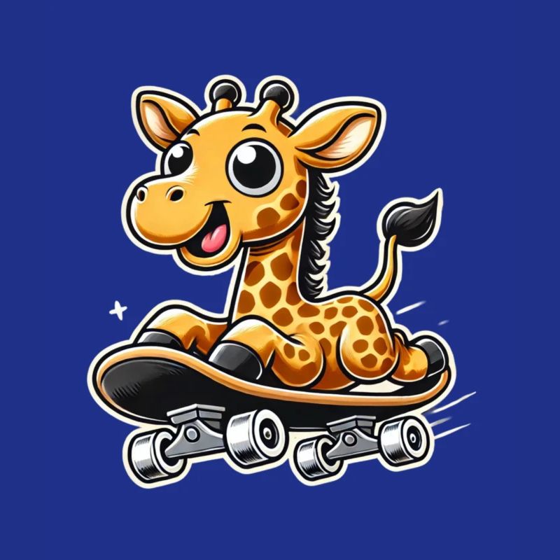 Giraffe Skateboarding