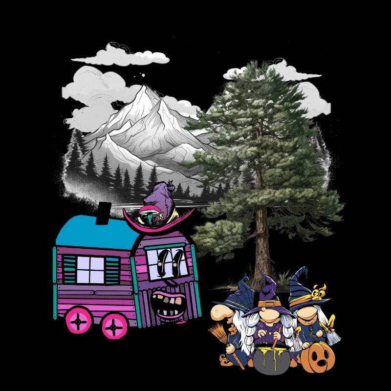 Sorcière Sorcières Halloween Construction Trailer