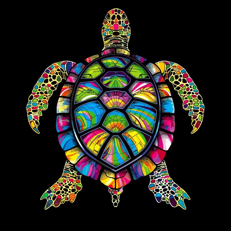 Turtle Colorful Popart Reptile Cute Turtles