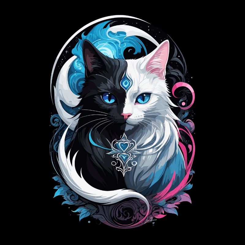 Chat fantasy yin et yang