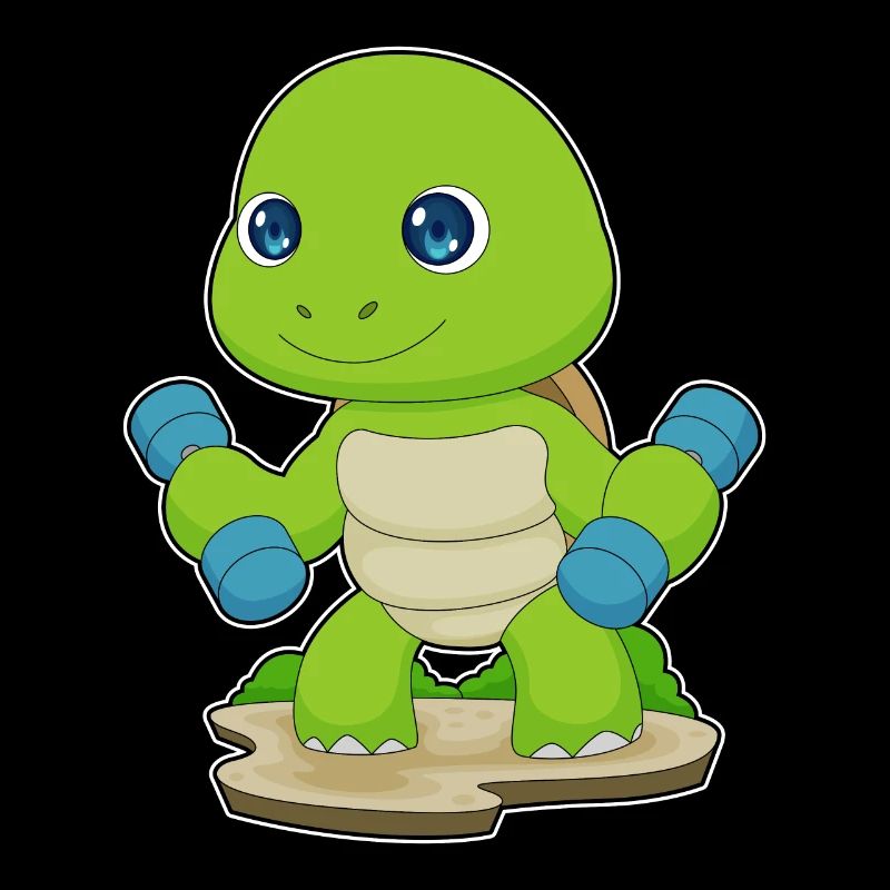 Tortue Bodybuilder Haltères Musculation