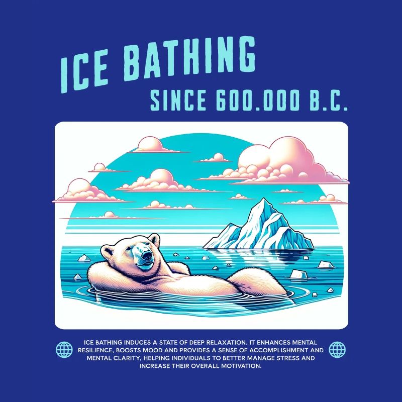 Relaxed polar bear while bathing in the Arctic