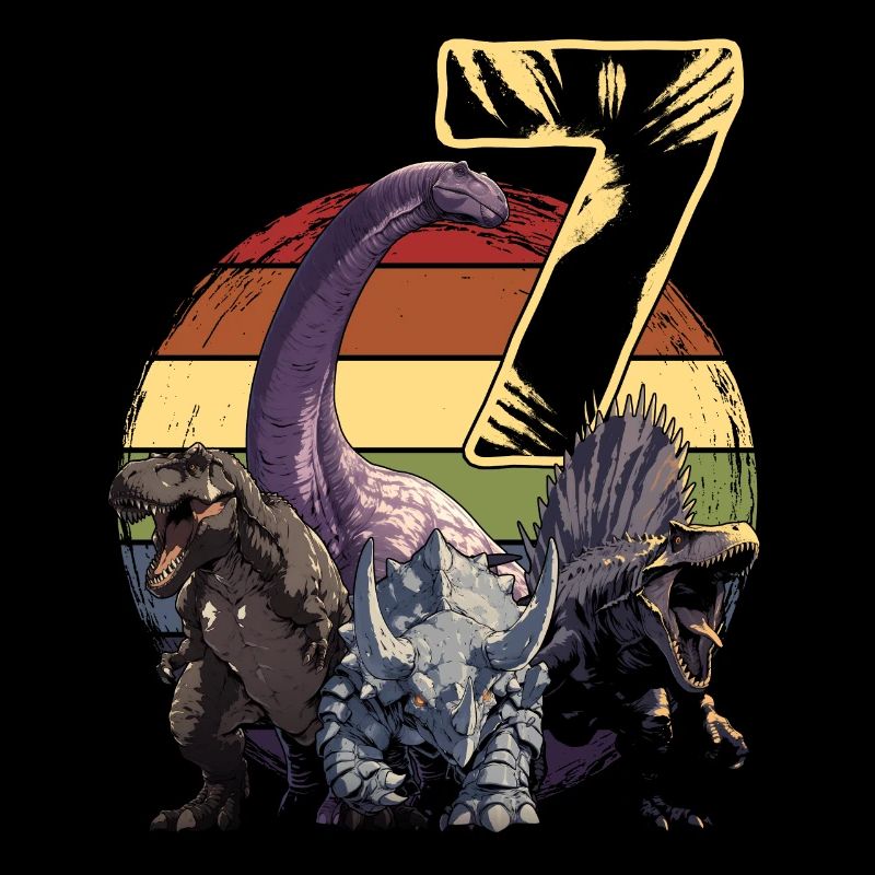 Coole Dinosaurier 7 Jahre 7. Geburtstag Geschenk