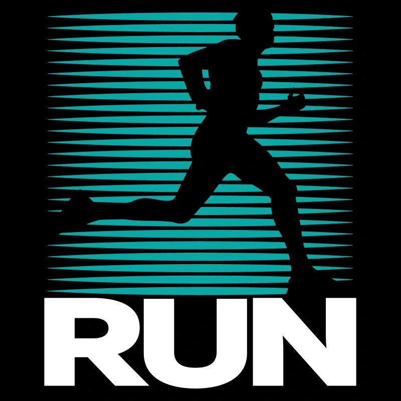 Runner Silhouette on Stripe Background