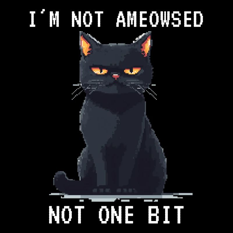 Je ne suis pas amy pixelart grimmige katze pixel