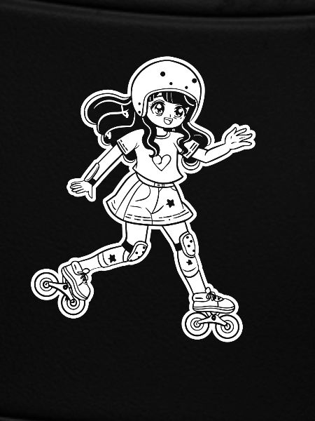 Rollschuh Mädchen Cartoon