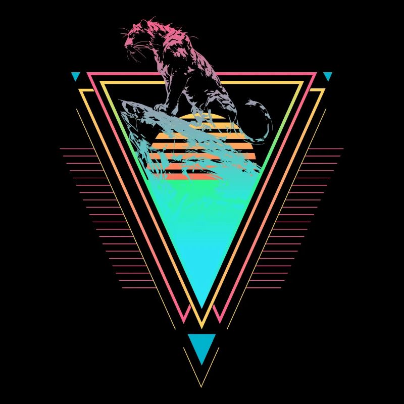 Siberian Tiger Vaporwave Synthwave 90s