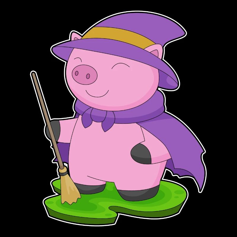 Pig Halloween Witch