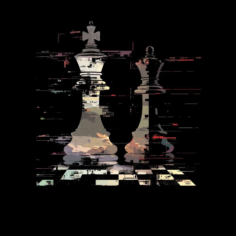 Chess Queen and King Graphic