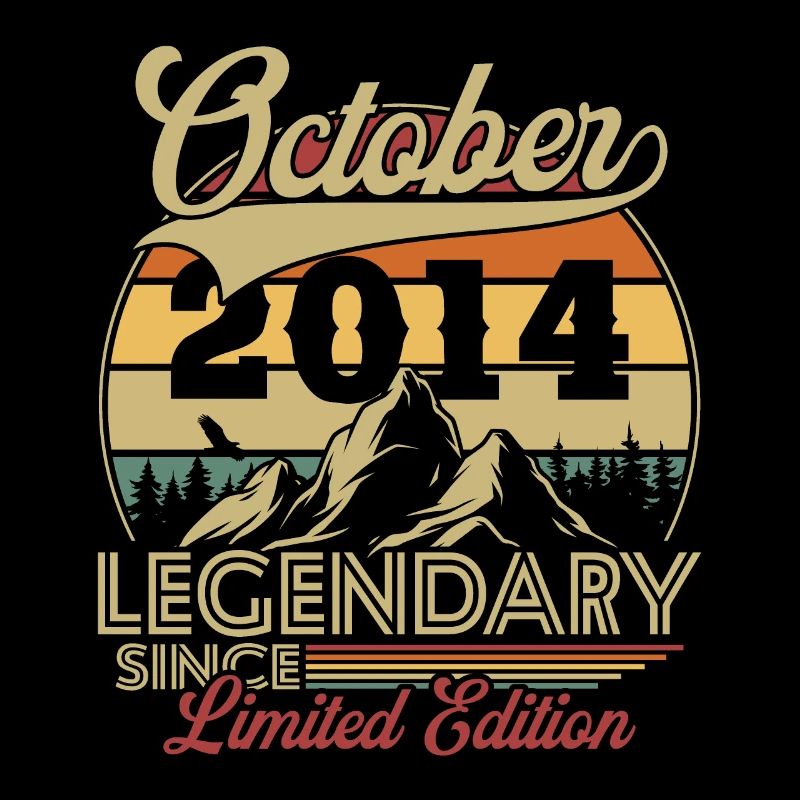 Vintage Retro October 2014 Birthday Gift