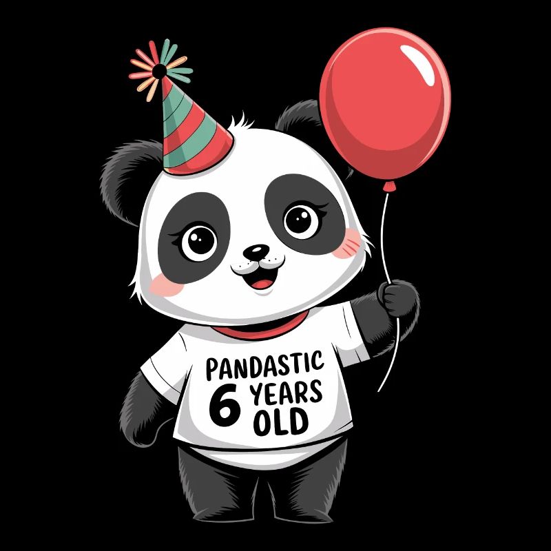 6ème anniversaire Panda Ours Panda Table 6 ans
