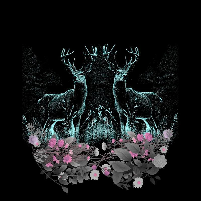 Cerf, cerf, fleurs sauvages, nature, animaux de la forêt, chevreuil