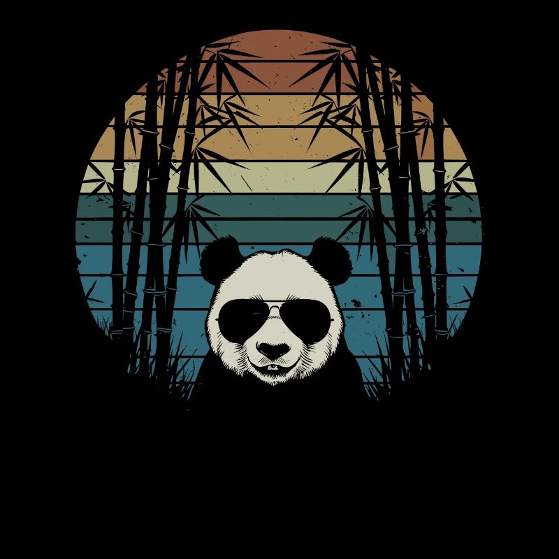Panda Mit Sonnenbrille Und Bambuswald Im