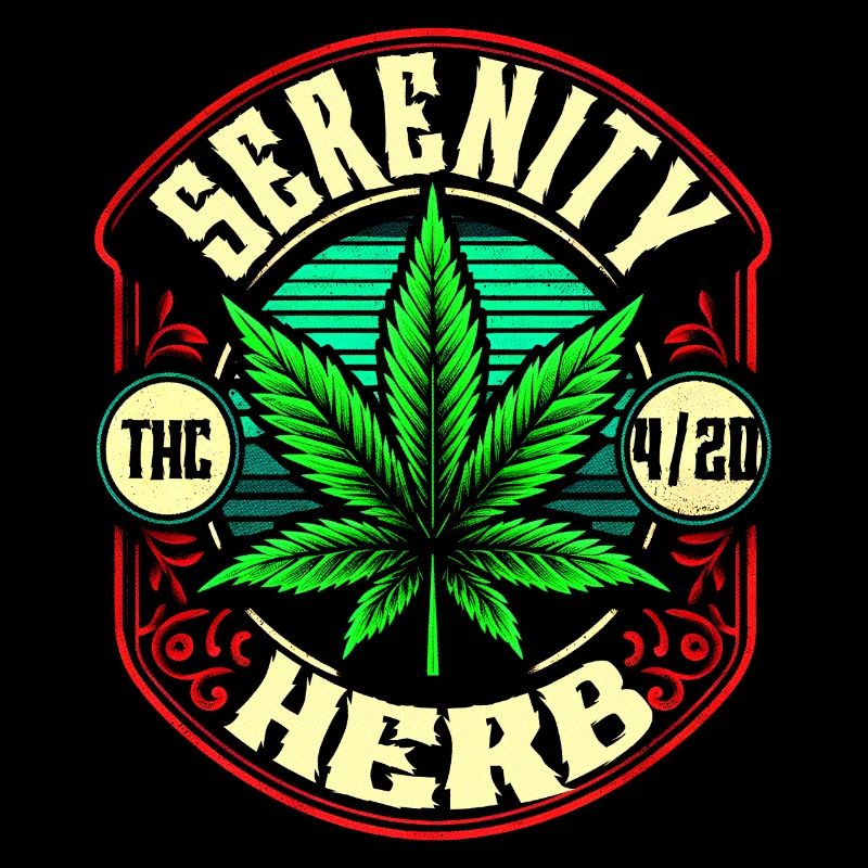 Serenity Herb 4/20 THC Retro Vintage Cannabis