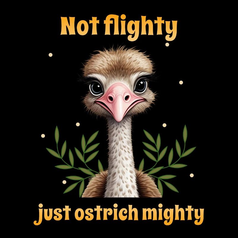 Not flighty just ostrich mighty