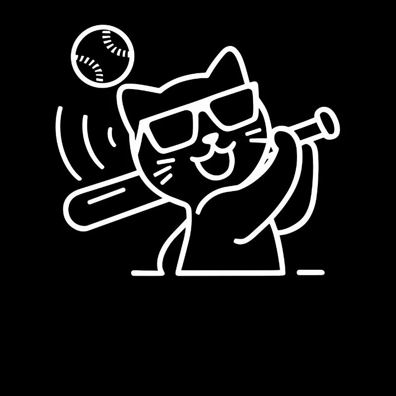 Chat avec des lunettes de soleil jouant au baseball