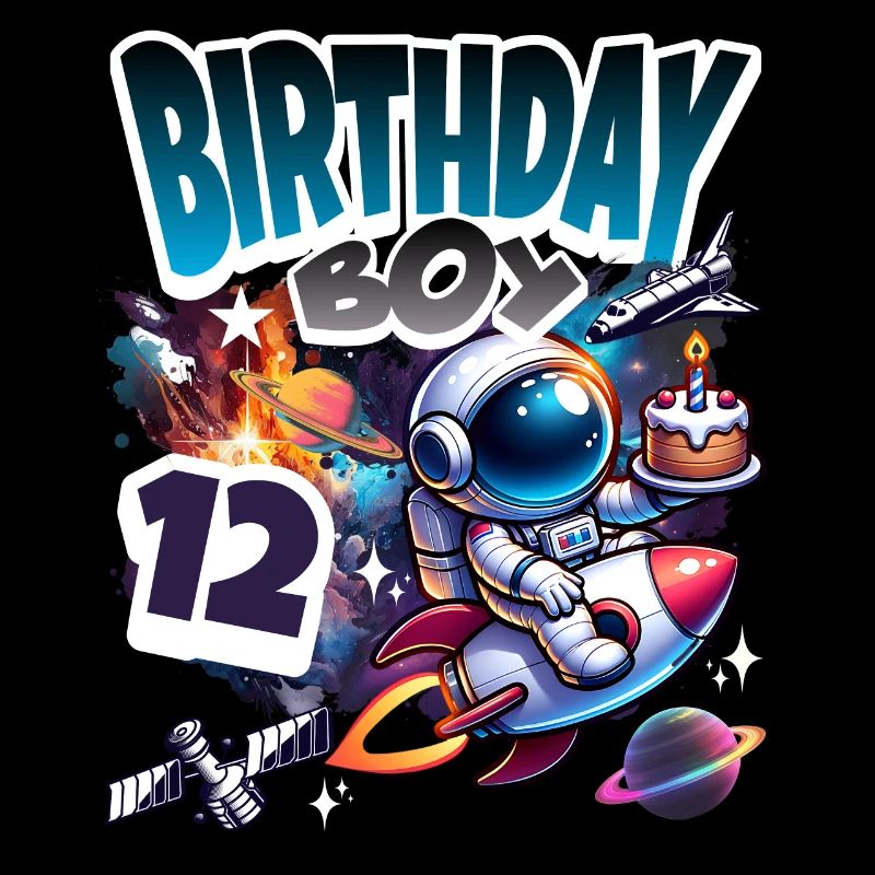 Astronaut 12. Geburtstag Weltall