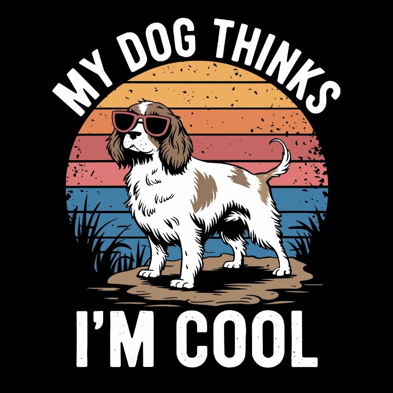 Épagneul Breton Mon chien pense que je suis cool