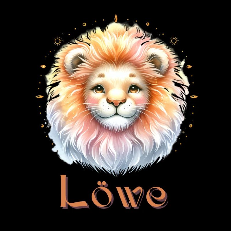 Elegantes Löwe Sternzeichen Aquarell Geschenk