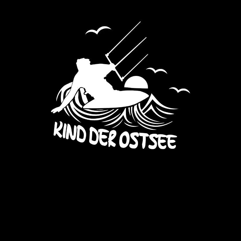 Kitesurfeur Kid Mer Baltique Kiting Silhouette Mer