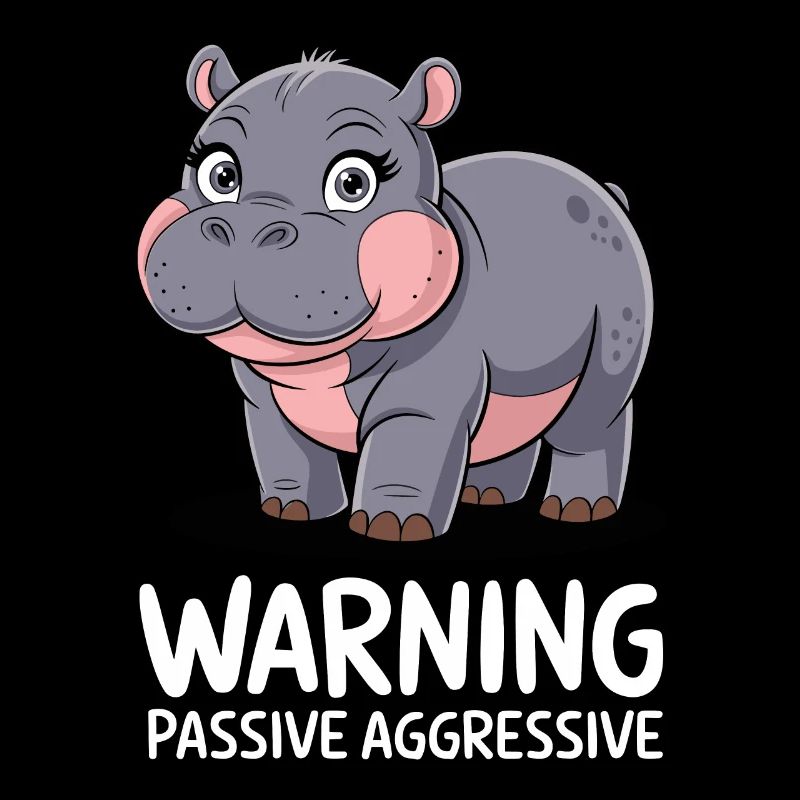 Moo Deng Warning Passive Aggressive Hippopotamus