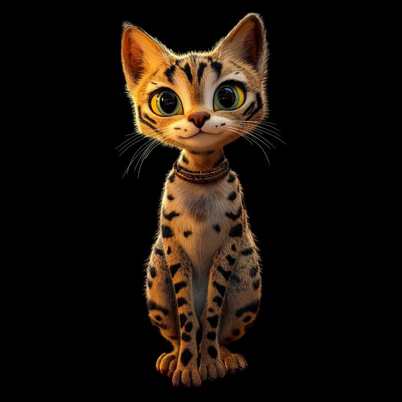 Savannah Chat Chat Maman Mignon Serval Léopard Chats