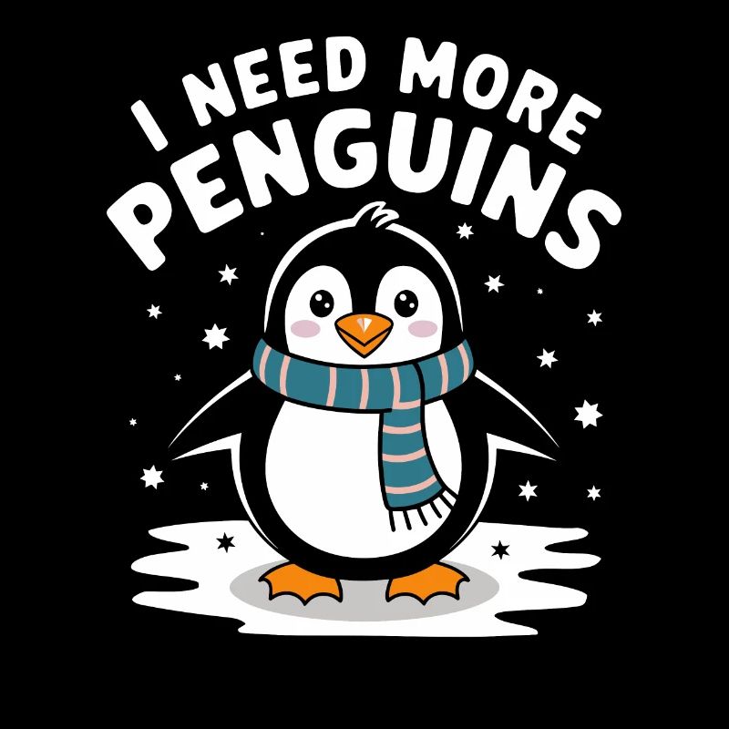 I Need More Penguins Cute Scarf Penguin