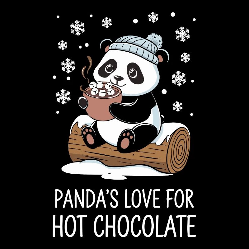 L’amour du panda pour le chocolat chaud en hiver