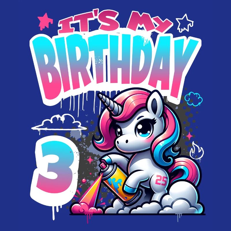 3. Geburtstag Einhorn Graffiti Mädchen