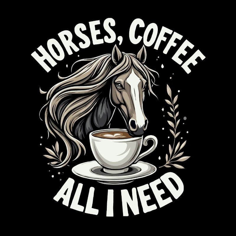 Lustiges Pferd Kunst Pferdebesitzer Pferde Kaffee