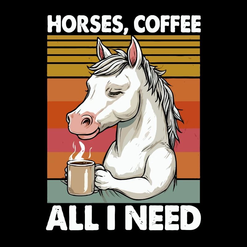 Lustiges Pferd Kunst Pferdebesitzer Pferde Kaffee