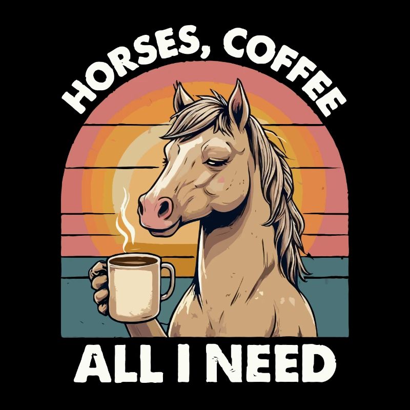 Lustiges Pferd Kunst Pferdebesitzer Pferde Kaffee