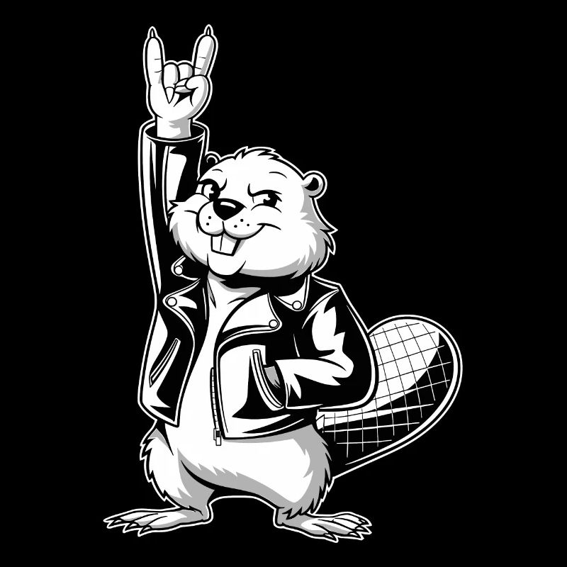 Cool Beaver Rocks Leather Jacket